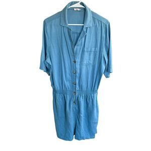 Faherty Brand Stormy Seas Arlie Romper L Blue Granola Girl Whimsical Athleisure